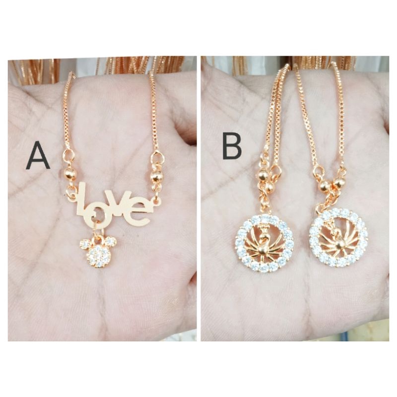 NAL18. Kalung xuping wanita lapis emas dgn mata zircon ukuran 45 cm koye