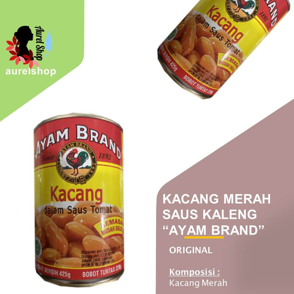 

AYAM BRAND Kacang Merah Saus Tomat kemasan kaleng 425 gram