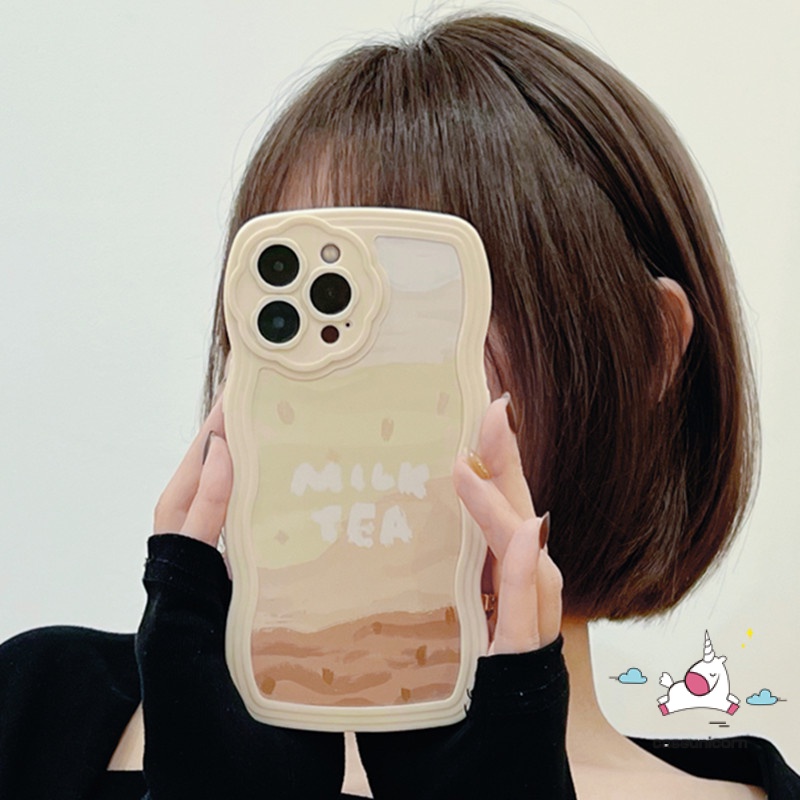 Soft Case Pelindung Lensa Kamera Motif Bunga Milk Tea Untuk iPhone 7plus 8plus 7 8 11 12 13 Pro MAX XR X XS MAX SE 2020