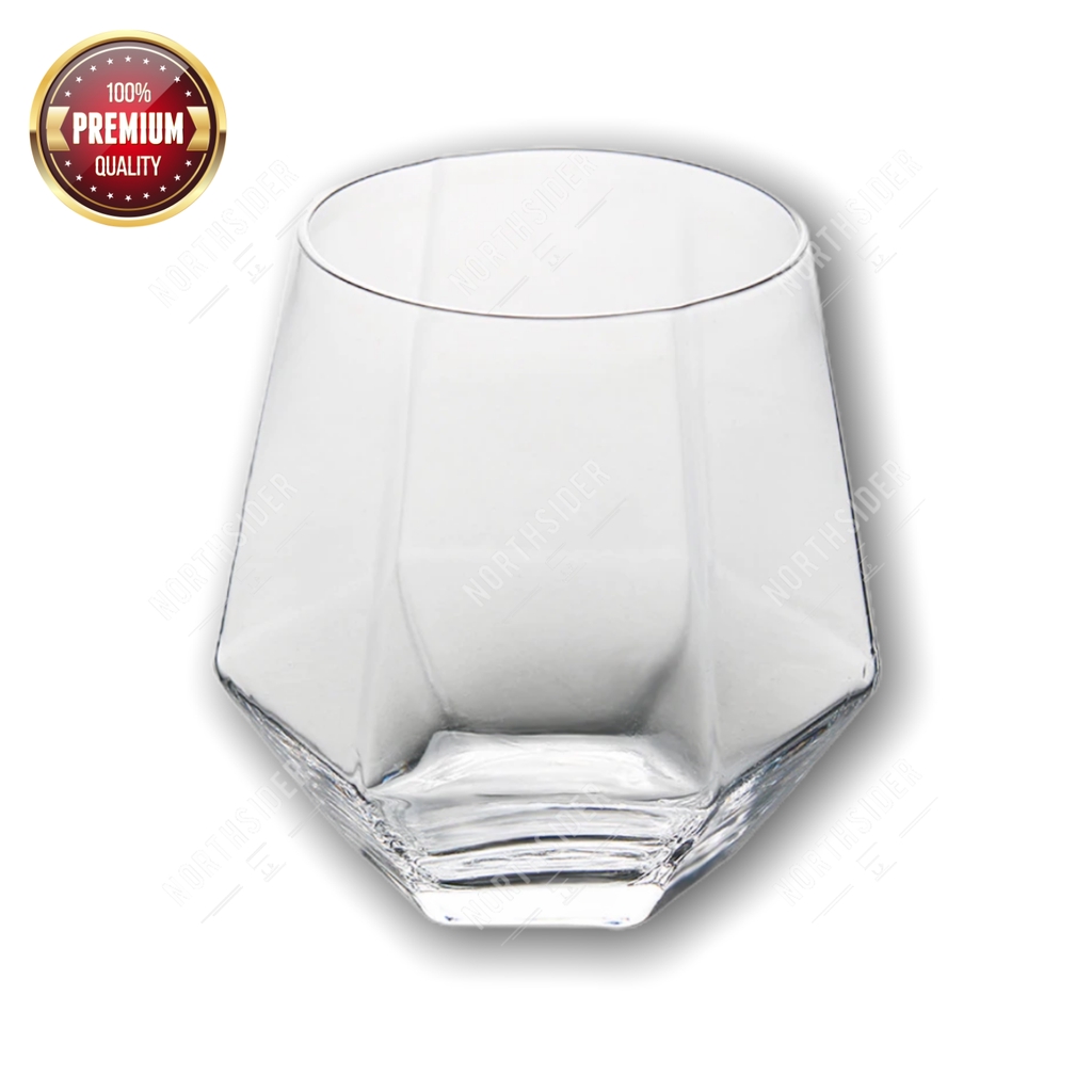 GELAS MINUM KACA CRYSTAL DIAMOND SHAPE | KOPI WINE WHISKEY