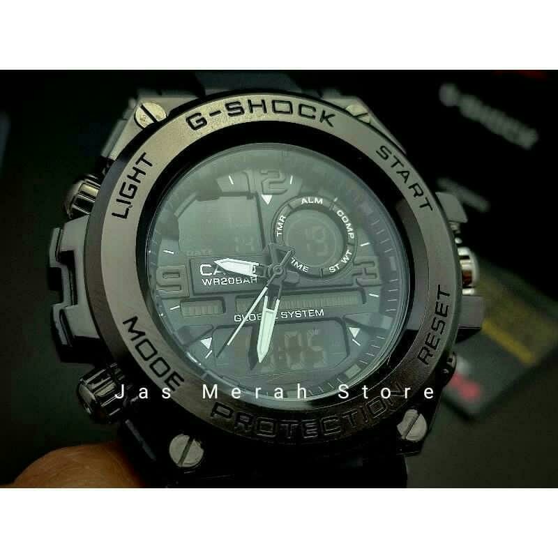 Jam Tangan Pria G Shock GST-8600 Metal Full Black Grade A Tahan Air + Bonus