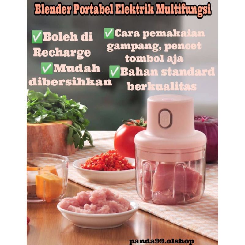 Blender Portable Elektrik tanpa kabel / mini choper ⭐ Panda99 ⭐