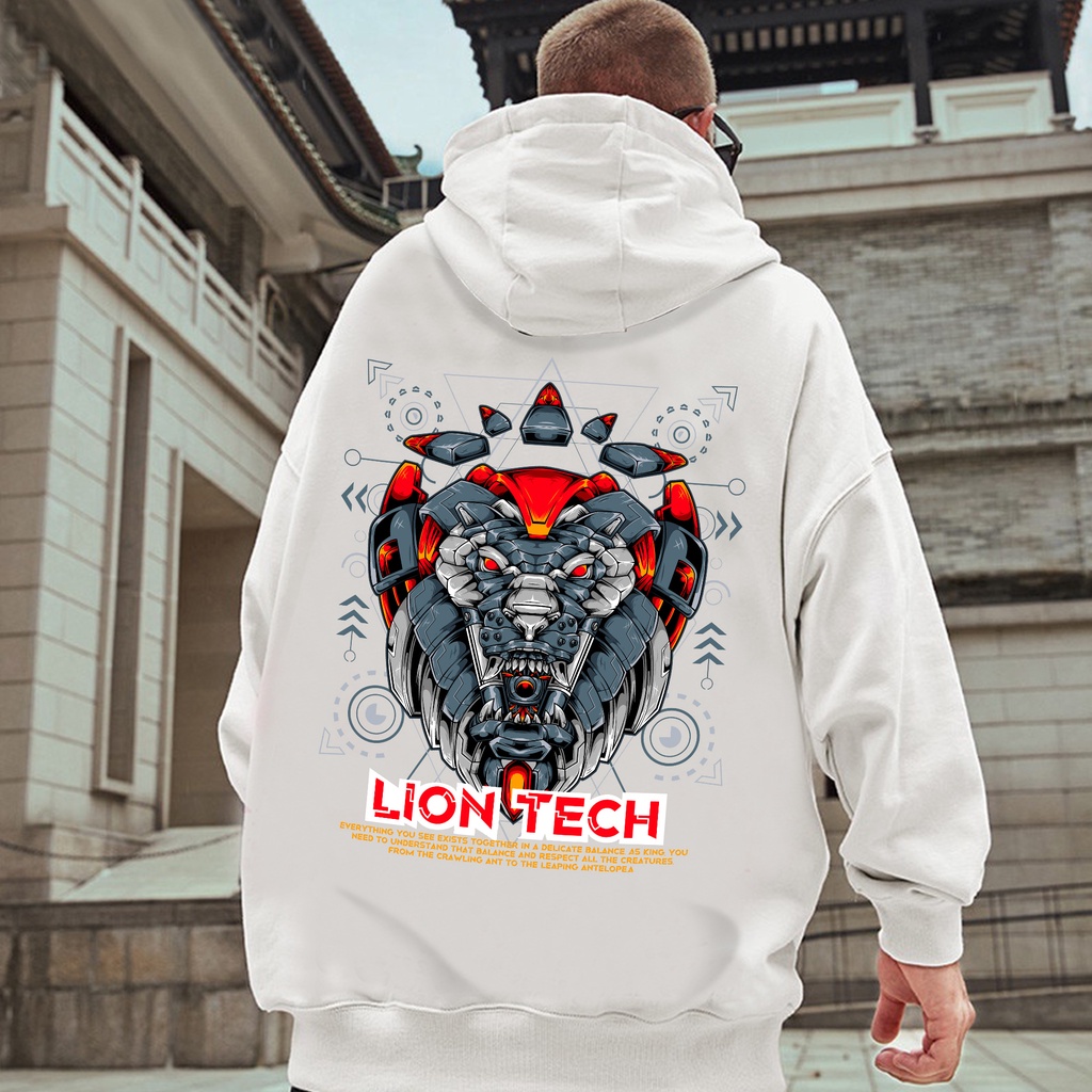 Jaket Hoddie Pria Distro Original Premium Quality - Jaket Hoodie Cyber Punk - Lion Tech - Hoodie Dis