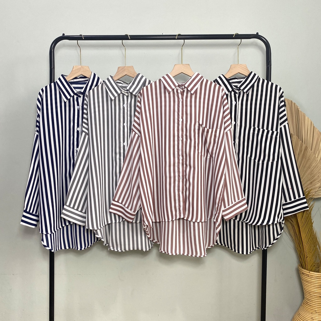 KEMEJA KATUN SALUR KINARA DAILY LONG SHIRT OFFICE SHIRT PREMIUM B601