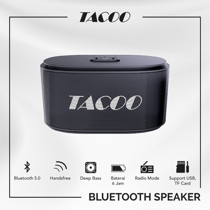 TACOO Bluetooth Speaker TAP5610 Deep Bass Baterai 1200mAh (6 hours)