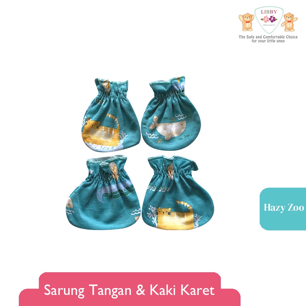 Sarung Tangan &amp; Kaki Bayi LIBBY Motif Hazy Zoo (1pcs/set)