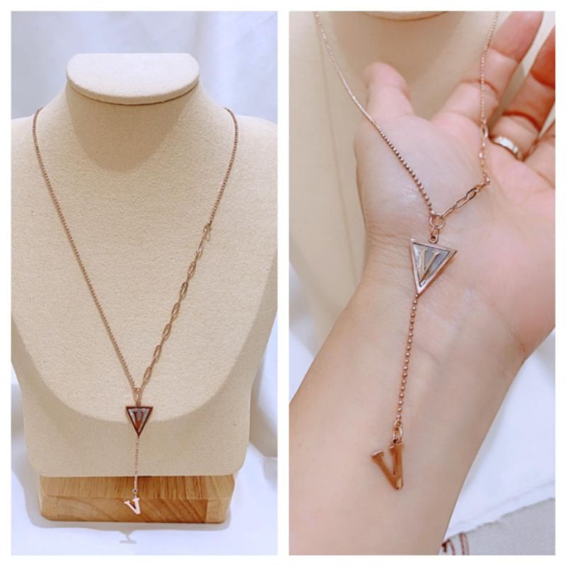 Kalung Titanium asli Stainless steel rosegold anti karat anti alergi Premium Quality Kt002