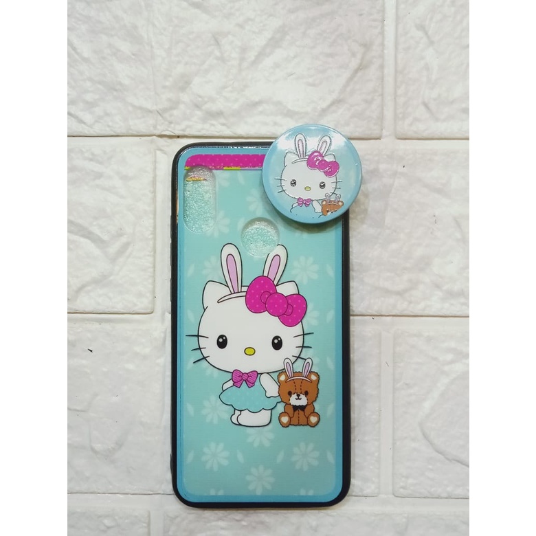 Case Handphone Xiaomi Redmi Note 6PRO+Popsocket Motif Kartun lucu reallpict