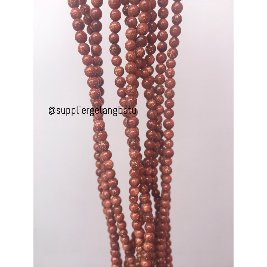 material brown gold sand stone 4mm batu pasir emas coklat akik premium aksesoris pria wanita fashion