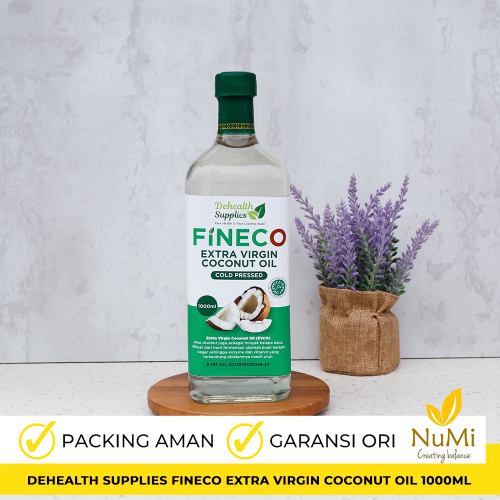 

1000ML FINECO EVCO COCONUT OIL EXTRA VIRGIN, MINYAK KELAPA - DEHEALTH SUPPLIES