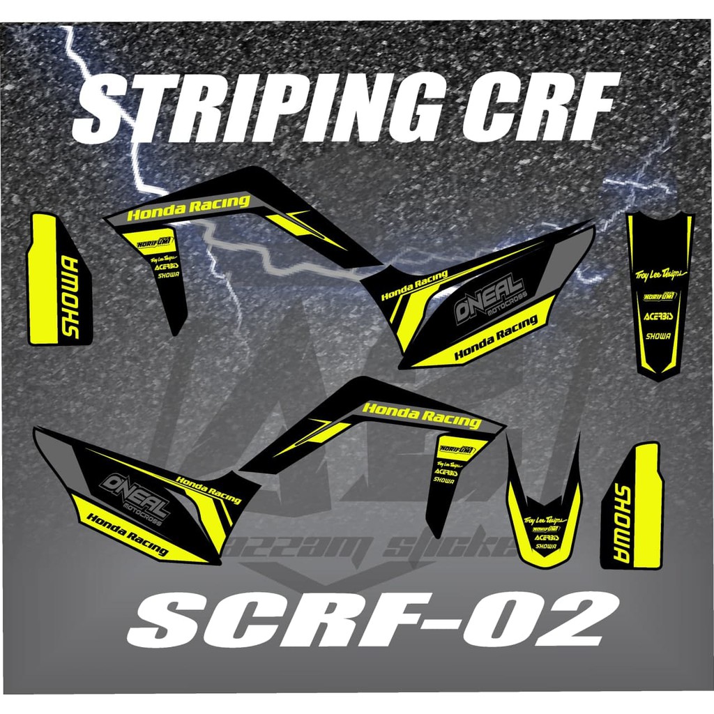 (COD) STIKER MOTOR CRF Sticker Variasi STRIPING LIS MOTOR HONDA CRF 02 RACING TERLARIS CRF SUPERMOTO