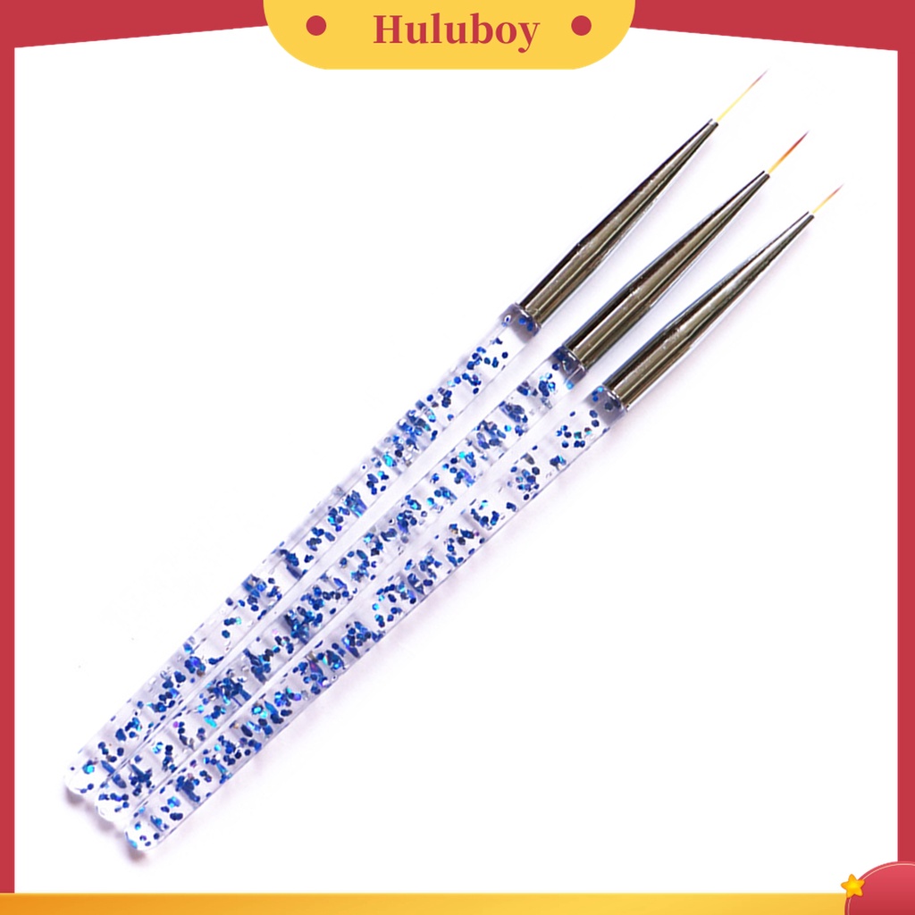 Huluboy Huluboy♡ 3pcs / Set Kuas Lukis Kuku Ultra Tipis Untuk Nail Art / Manicure