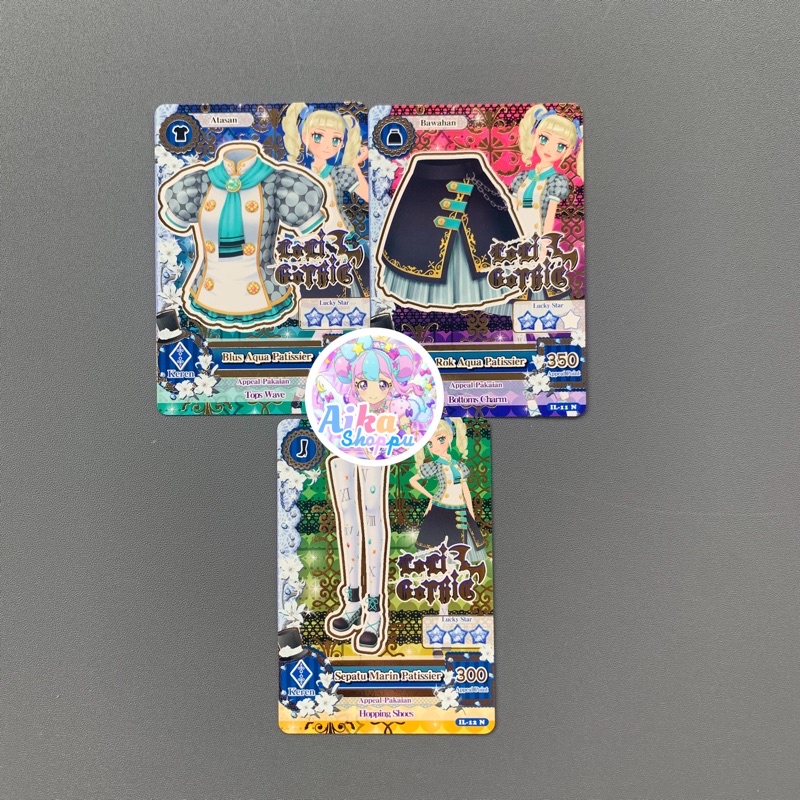 Kartu Aikatsu Card BETA Loli Gothic Yurika Todou Aqua Patisserie Set
