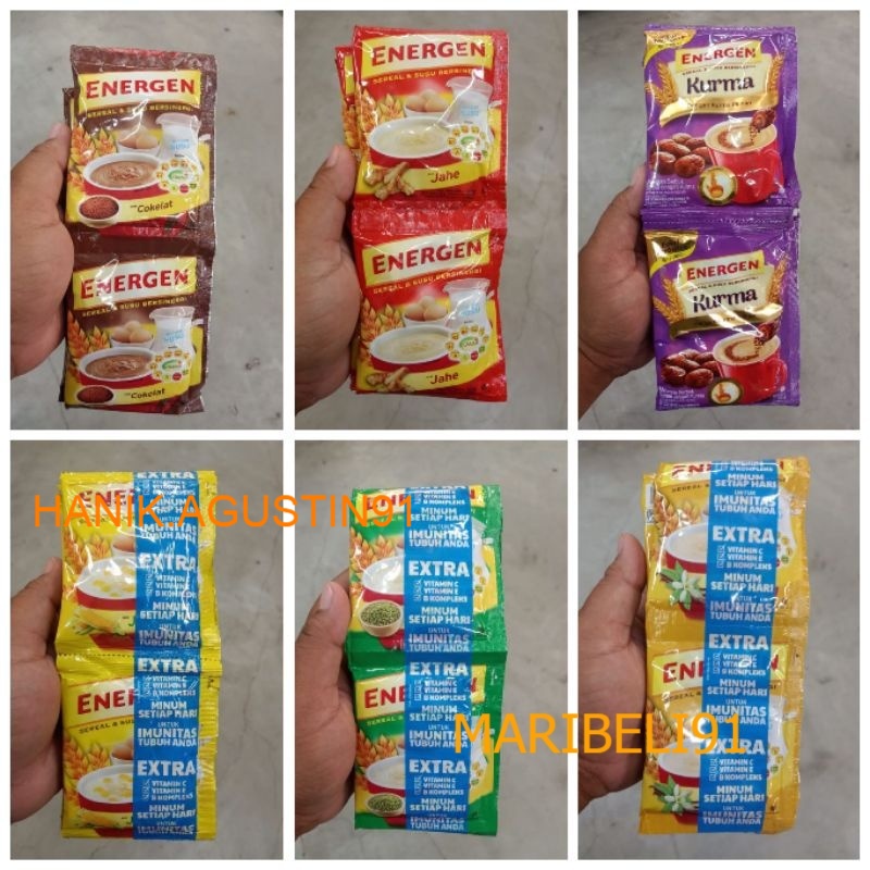 

ENERGEN Sereal dan Susu RENCENG 10Pcs KURMA, Coklat, Vanila, Jahe, Jagung, Kacang Hijau maribeli91