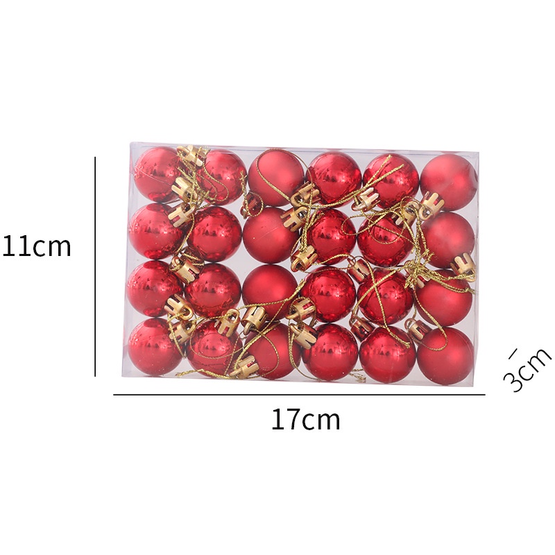 [ 24pcs/box 3CM Electroplated Christmas Balls Decoration for Home Christmas Holiday Party Wedding Present ]