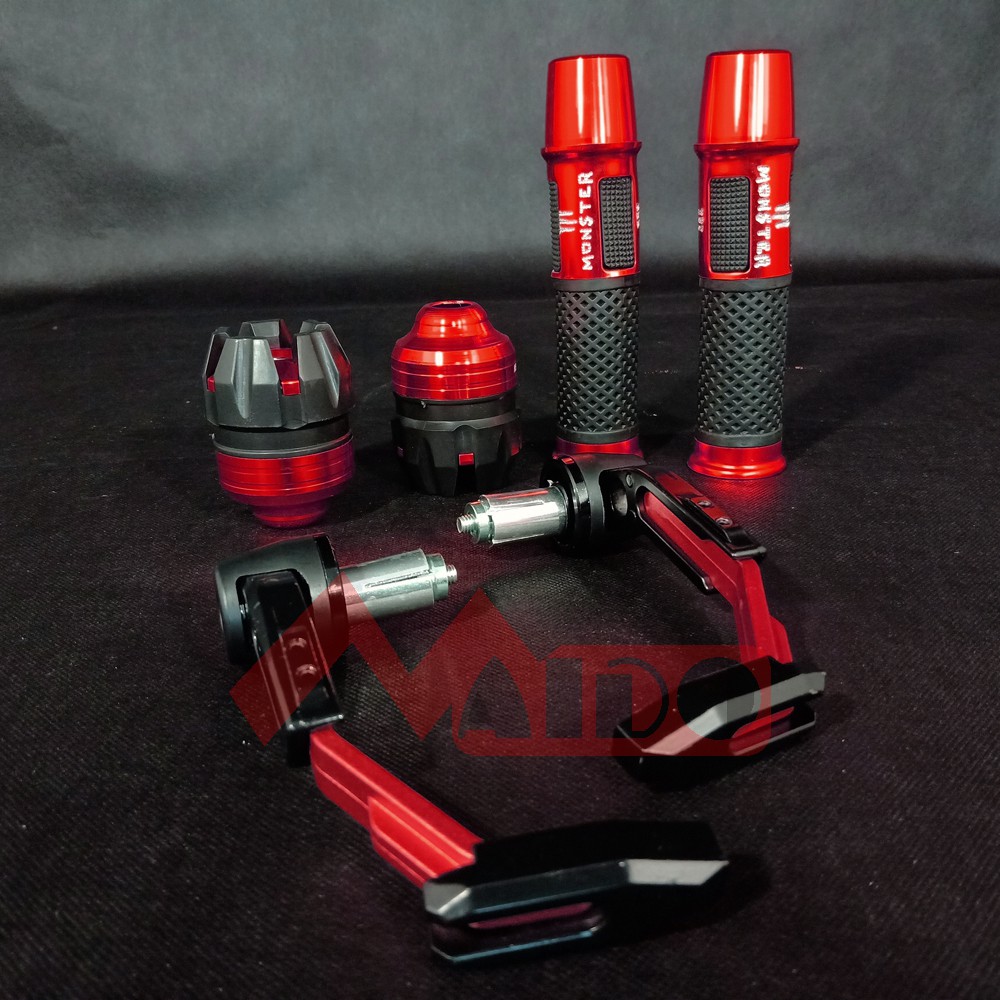 Paket 3 IN 1 Proguard Motor Besi Plus Jalu As Roda Plus Handgrip Monster