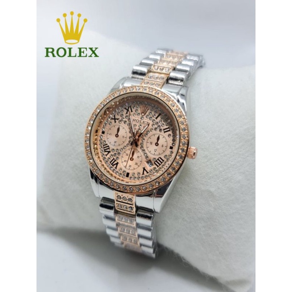 JAM TANGAN WANITA ROLEX FULL DIAMOND ANTI AIR