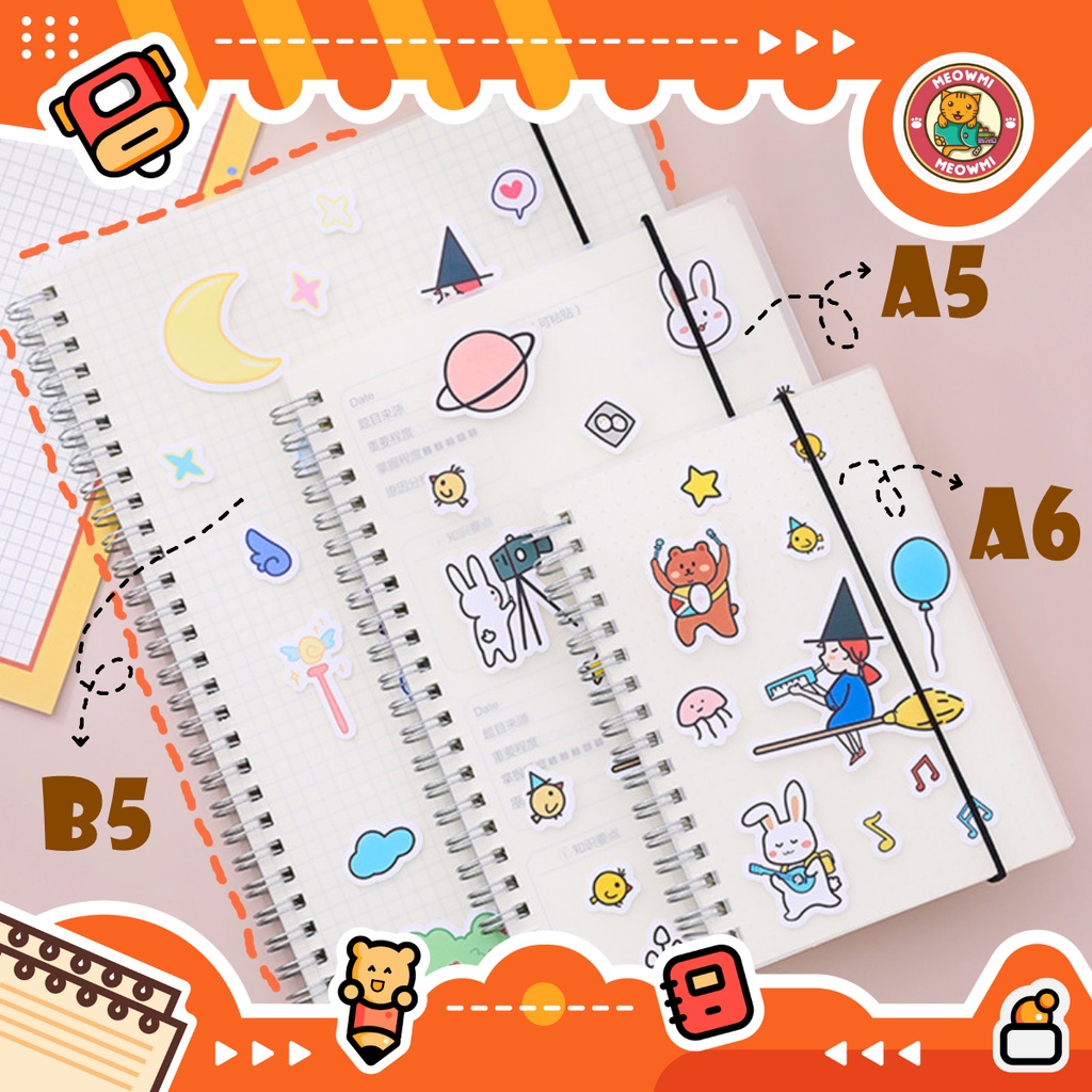

Buku Tulis Note Book Ukuran B5 A5 A6 Ring Spiral Cover Polos Doff MB0109