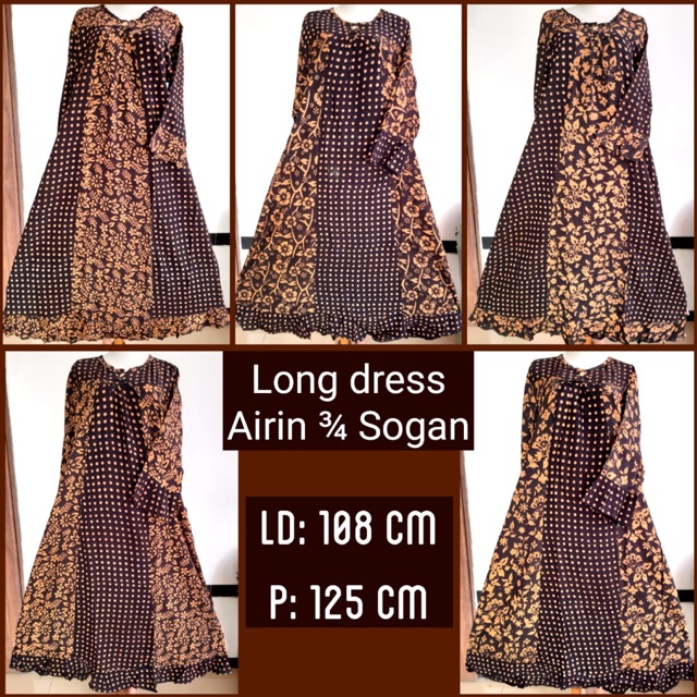 LONG DRESS BATIK AIRIN LENGAN 3/4