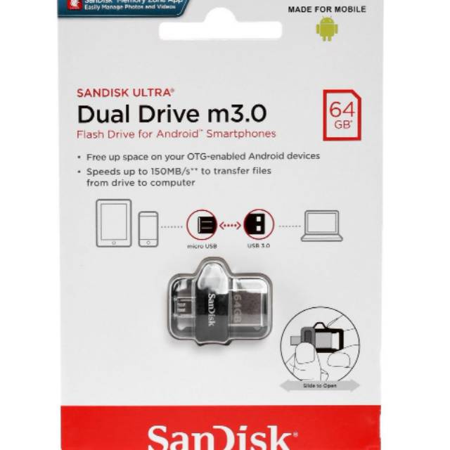 FLASHDISK OTG SANDISK 64GB ORIGINAL 100%