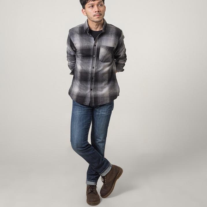 ✅Viral Banget❤ WOODCUTTER Grey Miami Flannel Shirt