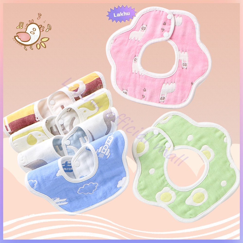 Lakhu celemek makan bayi katun/celemek tadah iler bayi/slabber bayi