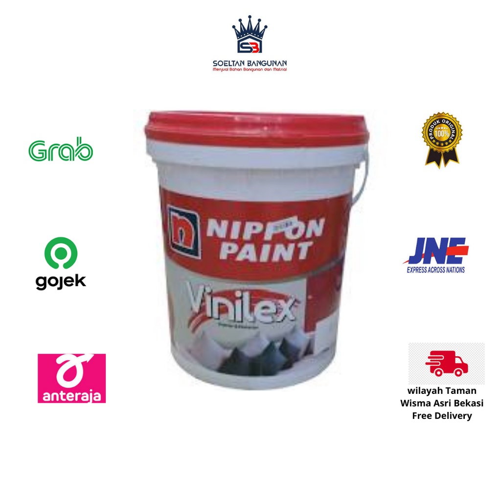 Jual NIPPON PAINT VINILEX Cat Tembok PUTIH 300SS 25 Kg / VINILEX 1 PAIL ...