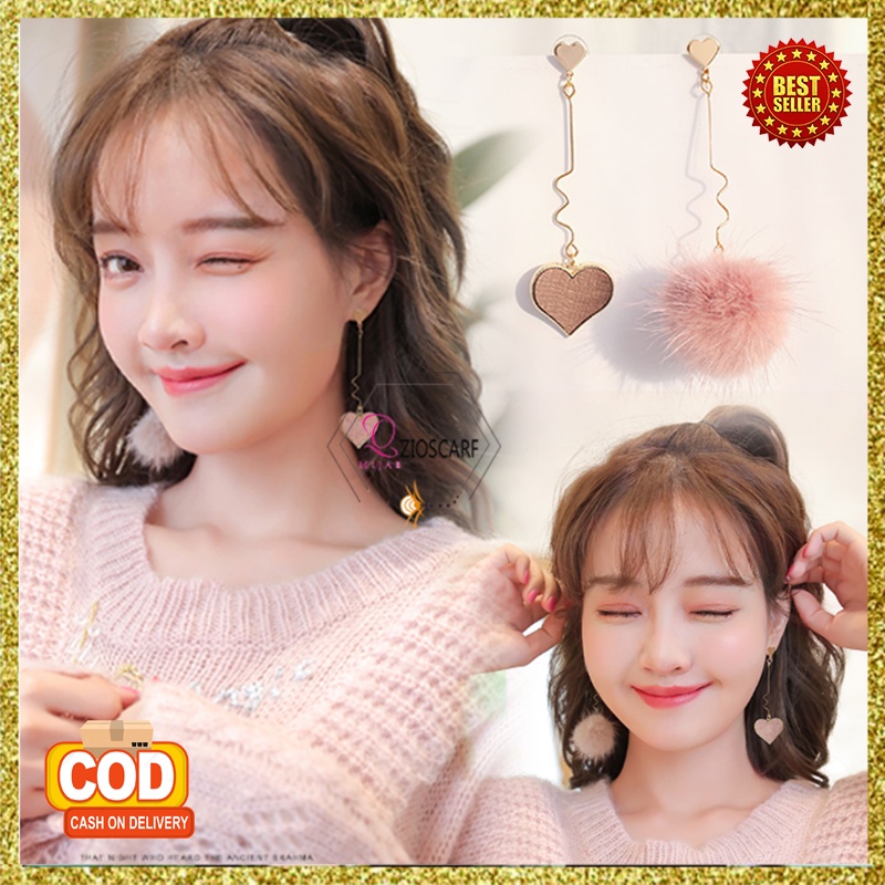 ANTING KOREA WANITA PANJANG TASSEL SWEETLOVE TITANIUM ANTI KARAT ANTING TUSUK GIWANG LUCU AKESESORIS ANT60