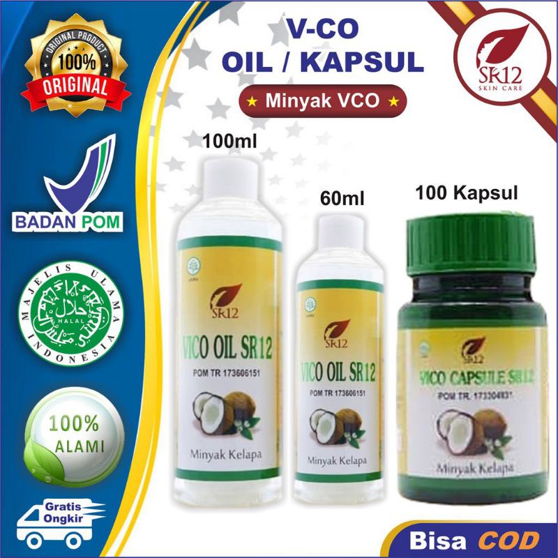 MINYAK VCO SR12 | VCO Oil SR12 & VCO Kapsul SR12 | SR12 Herbal Skincare | Memperkuat Imun Tubuh