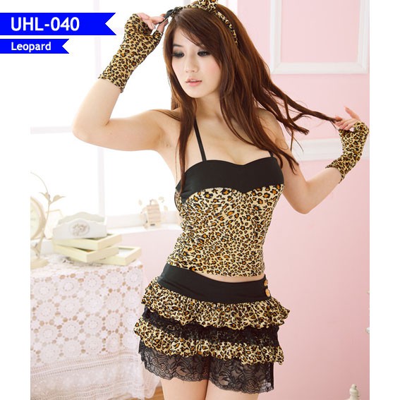 Sexy Lingerie | UHL-040 Pakaian Wanita | Lingerie Impor | Leopard