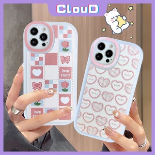 Sweet Pink Love Heart Bow Tie Case Kompatibel Untuk Oppo A17 A54 A74 A95 A16 A12 A15S A35 A11 A11K A15 A32 A3S A5S A12E A9 2020 A5 2020 A53 2020 A33 A7 Pelindung Lensa Soft Cover