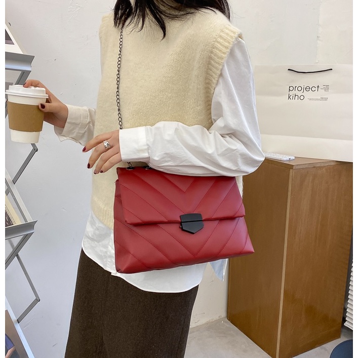 BJ81816 - BLACK/KHAKI/REDWINE/WHITE - TAS SLEMPANG ELEGAN SALE IMPORT TERMURAH JAKARTA GT1816