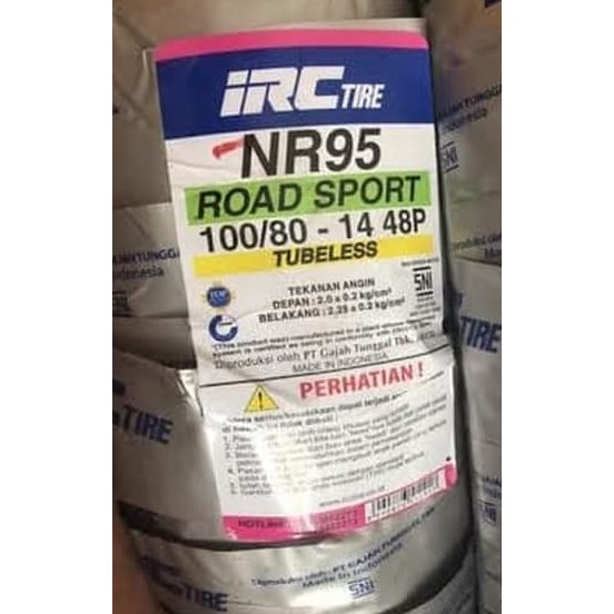 ban luar irc 100/80-14 NR95 tubeless