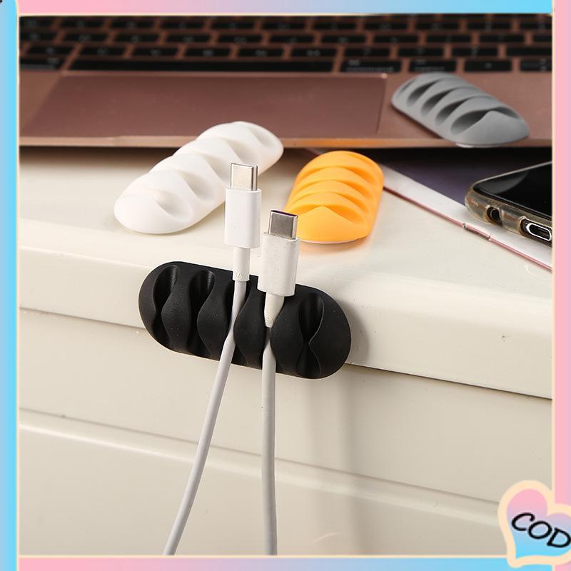 COD❤️ Desktop Self-adhesive Cable Fixer Cable Clip Data Cable Buckle Winder-A.one