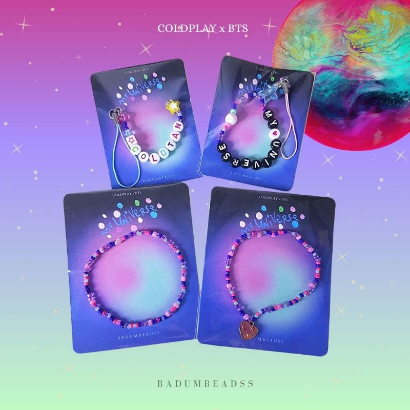 BTS x Coldplay My Universe Gelang Bracelet BTS My Universe Gantungan Kunci