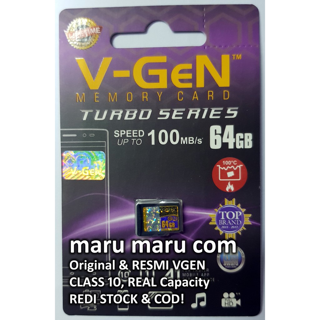 VGen 64GB MicroSD V-Gen 64 GB Turbo Class 10 Real Original Resmi VGEN Indonesia
