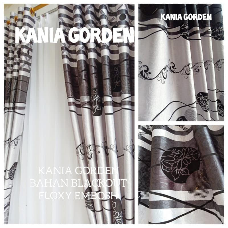 gorden hitam kombinasi abu mewah blckout embosh bunga gorden hitam kombinasi abu mewah blckout embosh bunga
