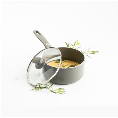 GreenPan - Delight Grey Covered Saucepan 18 cm