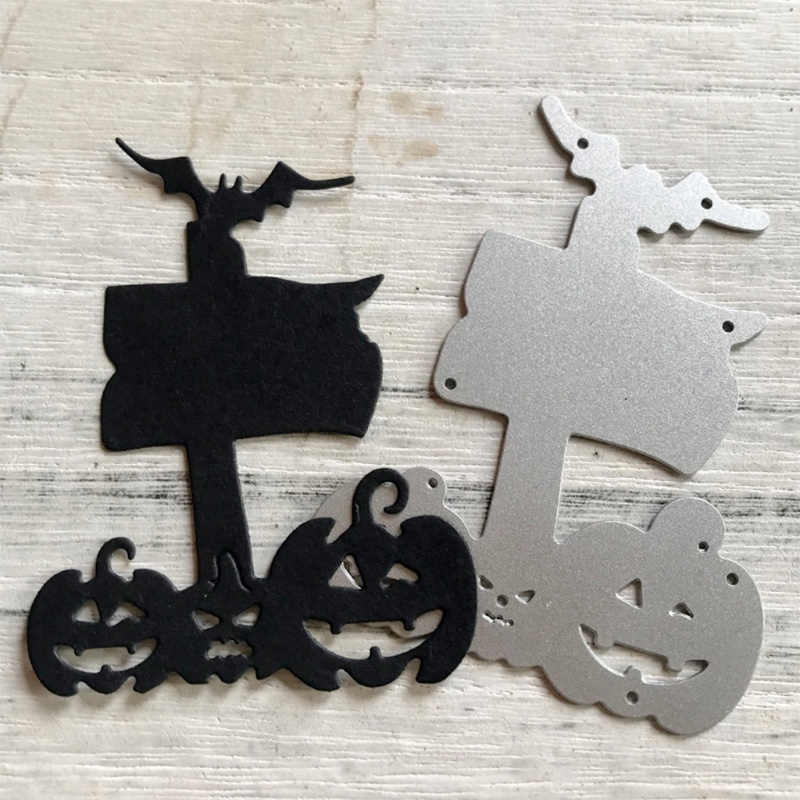 Zzz Cetakan Stensil Cutting Dies Motif Labu Halloween Bahan Metal Untuk Scrapbook / Craft DIY