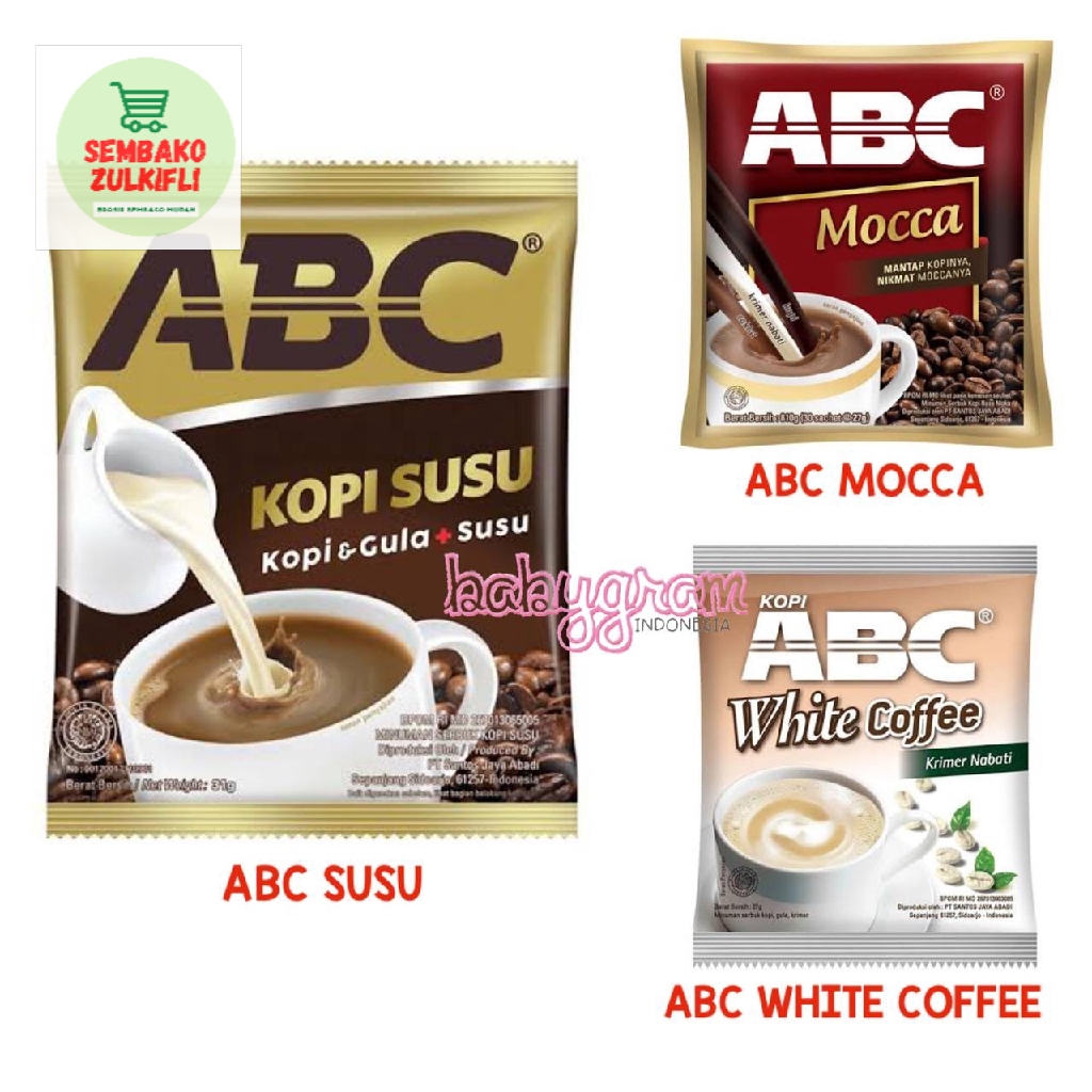 

(ECER)ABC Kopi Instan Susu / Mocca / White Coffee / Coffee Instant Sachet