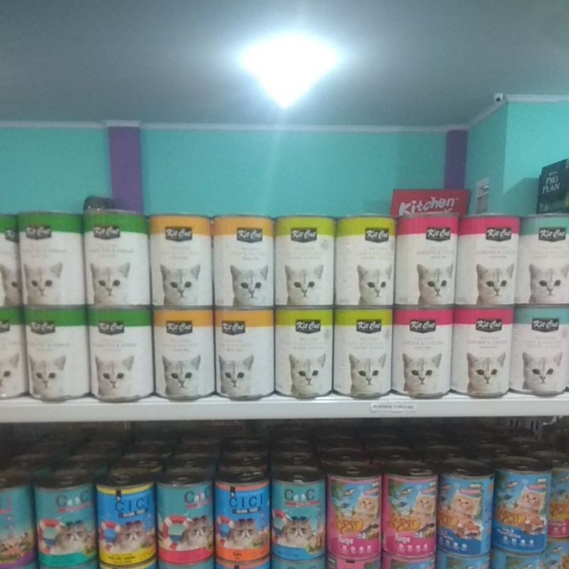 Kit Cat Kaleng 400gram paket 1 dus isi 24 x 400 gr Makanan Kucing Grain Free