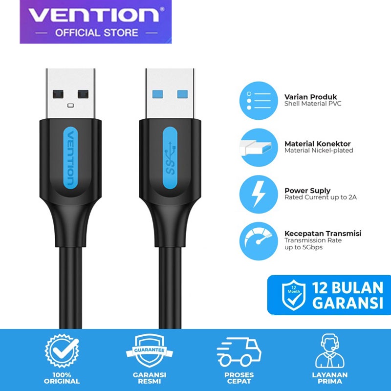 Jual Vention Kabel Data USB 3.0 2.0 Male to Male Super Speed for PC Laptop  Shopee Indonesia