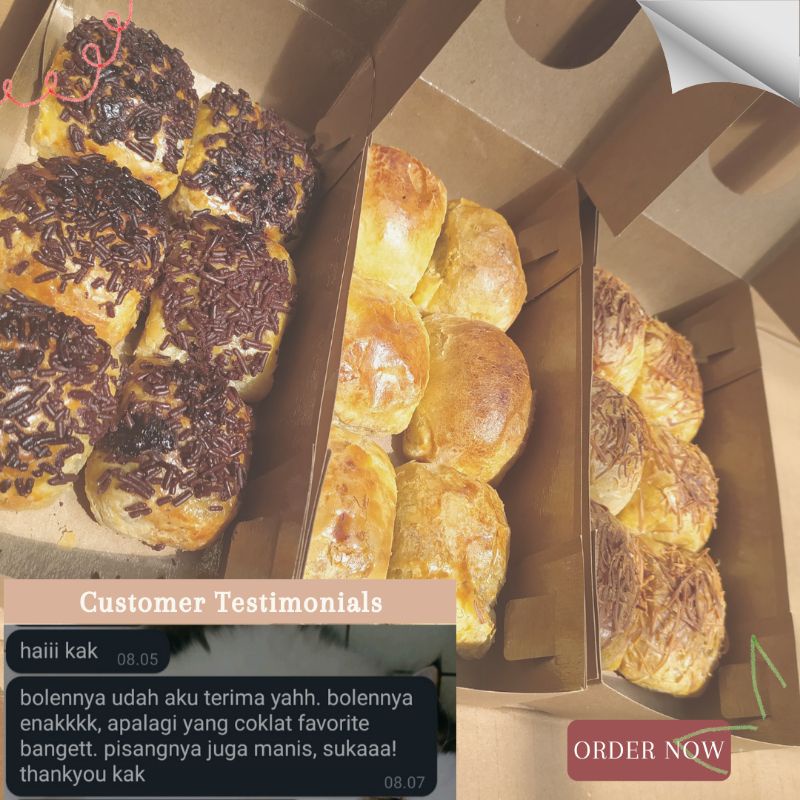 

Banana Bollen Original, Coklat dan Keju Lumer