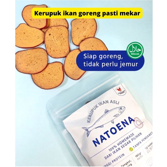 Kerupuk Goreng Mentah Ikan Tongkol Asli Natuna 180gr | Cemilan Homemade sehat tinggi protein | Halal