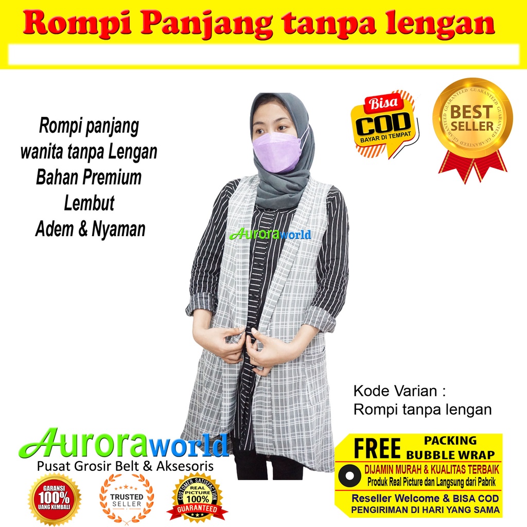 Auroraworld Outer / Rompi Tanpa lengan bahan lembut adem dan nyaman dipakai sehari hari bisa cod