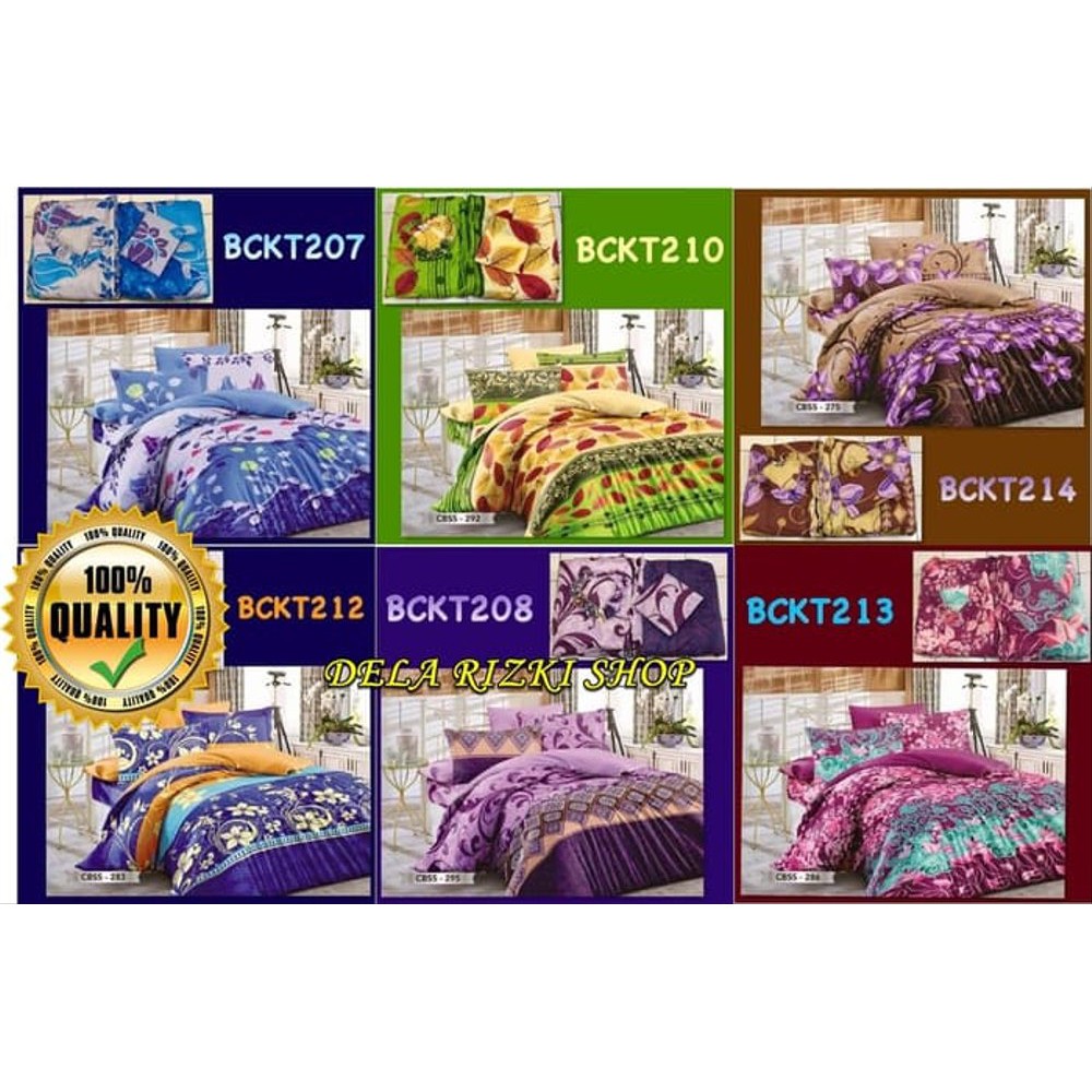 Order Langsung BED COVER SET SPREI BED COVER LENGKAP MURAH UK 180x200 Diskon