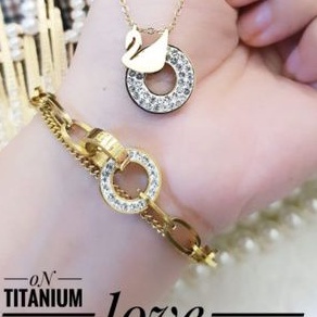 TiTanium set gelang kalung cantikk P983