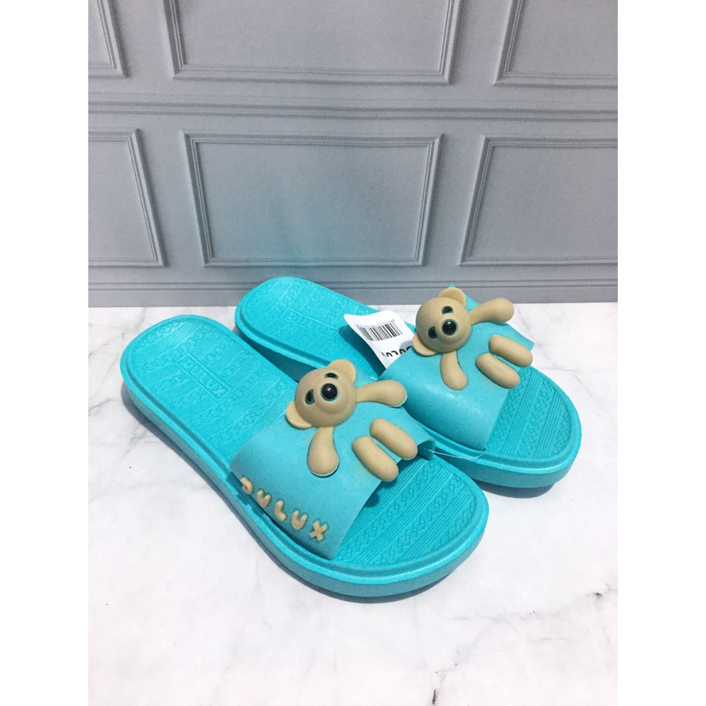 DX-320C-BN Sandal Selop Anak Perempuan / Sandal Remaja Motif Boneka Bear Lucu Merek Dulux Size 30-35