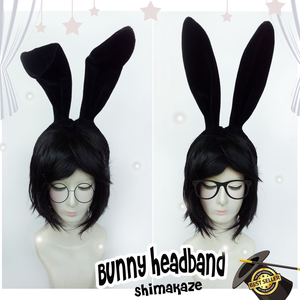 Bando kelinci hitam large Shimakaze black cirkus sexy bunny girl cosplay playboy harajuku lolita gothic halooween