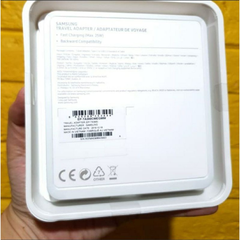 Charger original 1port+1 kabel type C 2,4A 25 Watt Original 100% tersegel